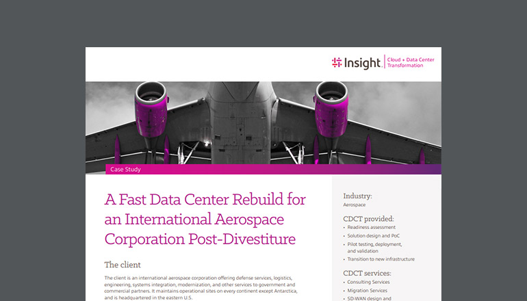 Article A Fast Data Center Rebuild for an International Aerospace Corporation Post-Divestiture Image