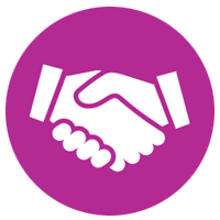 Illustration of two business professionals shaking hands