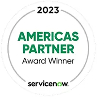 2023 ServiceNow Americas Partner award winner badge