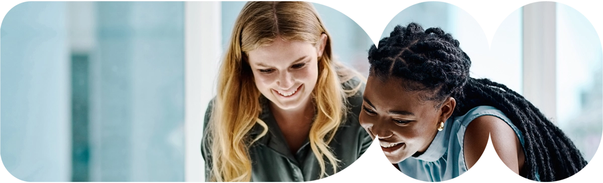 two businesswomen working