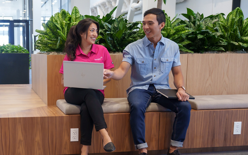 Insight employee going over career opportunities
