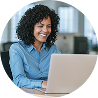 Professional using laptop