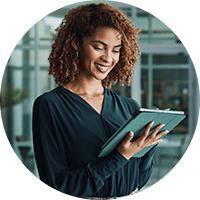 Woman using a tablet