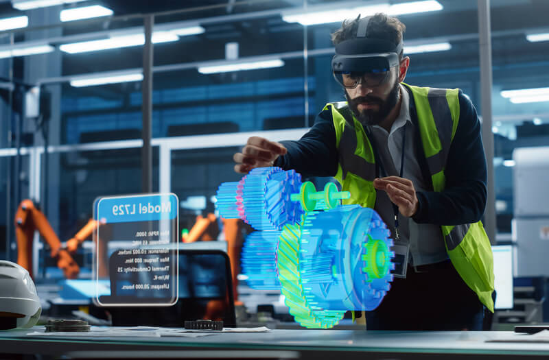 Engineer Using Tablet at Workspace