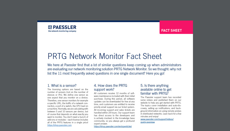Article PRTG Network Monitor Fact Sheet | PRTG Datasheet Image