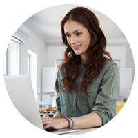 Business professional using cloud apps to perform work functions