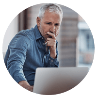 Business man looking at computer