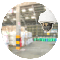 Security camera in warehouse