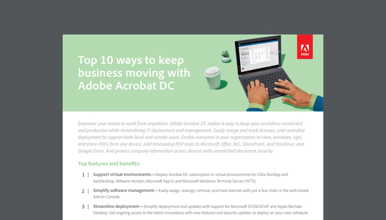 Top 10 Ways to keep a business moving with Adobe Acrobat DC