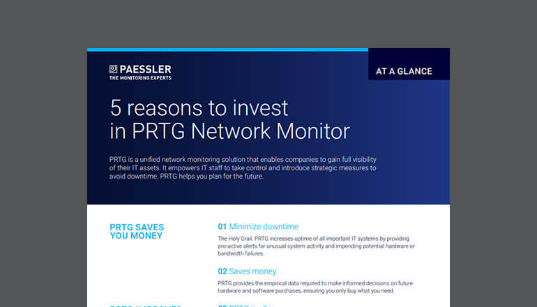 Article 5 Reasons to Invest in Paessler PRTG Image