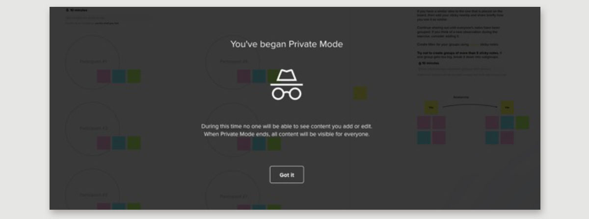 You've began Private Mode