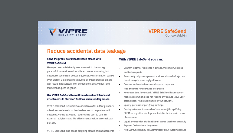 Article VIPRE SafeSend  Image