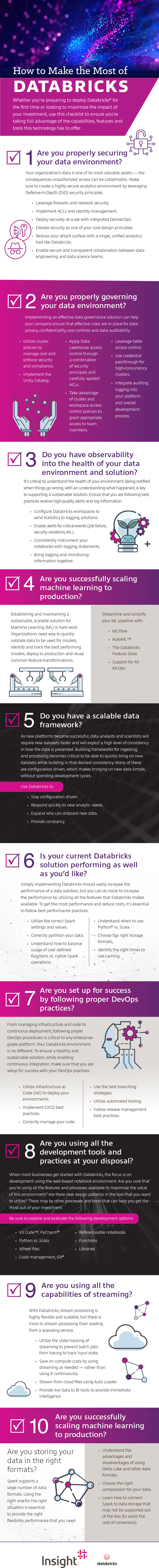 Making the Most of Databricks Checklist infographic as transcribed below