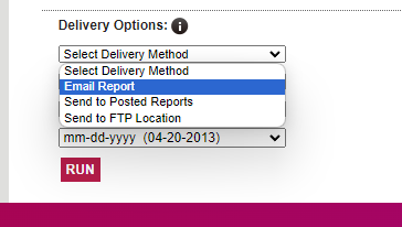 Delivery options dropdown found in myInsight