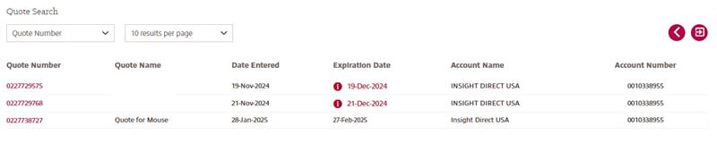 Quote Details dashboard in myInsight