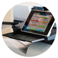 Printer control panel.