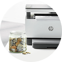 HP printer with coin jar