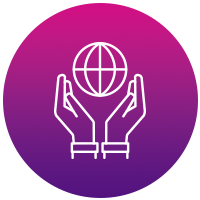 hands over globe icon