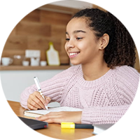 young girl using tablet