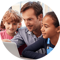 Image of teacher and students