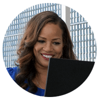 Teammate using AskHRBot to on laptop computer