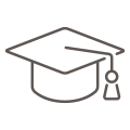Graduation cap icon graphic