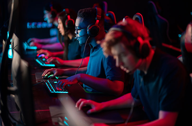 Users competing in esports