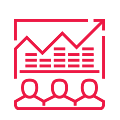 Illustrated icon showing a graph of a growing business and budget