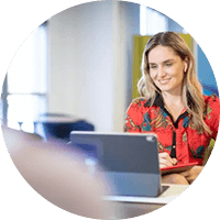 Woman working using her tablet