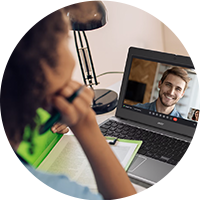 Professional using laptop