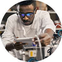 Employee working at factory