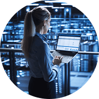 Woman using a laptop