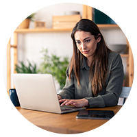 Woman using a laptop