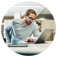 Businessman working at the office