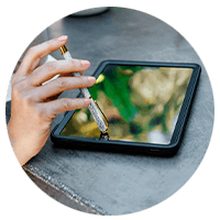 Tablet protected with Otterbox case