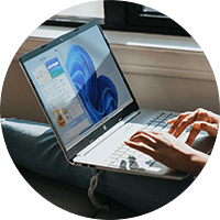 Person using a laptop