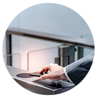 Professional using mobile