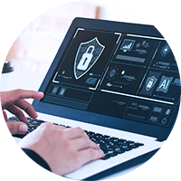 Persong typing using a laptop