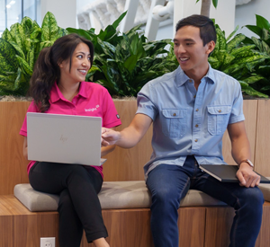 Insight employee going over career opportunities