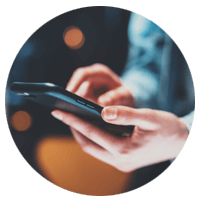 Close up of hands using smart phone