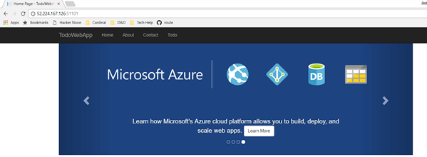 Azure portal homepage