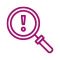 Magnifying glass risk icon