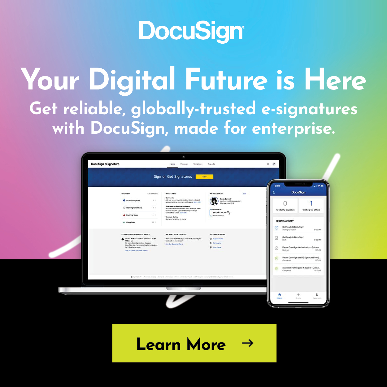 Ad: DocuSign learn more