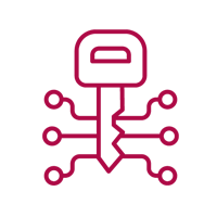 Icon displaying concept of responding to security threats