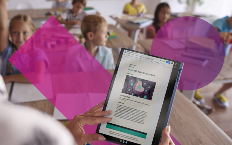 Finding the right Chromebook Chromebook finder guide app being used by man