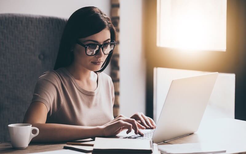 Woman working from home