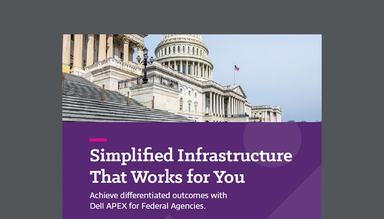 Dell APEX for Federal agencies an ebook cover for simplified infrastructure that works for you