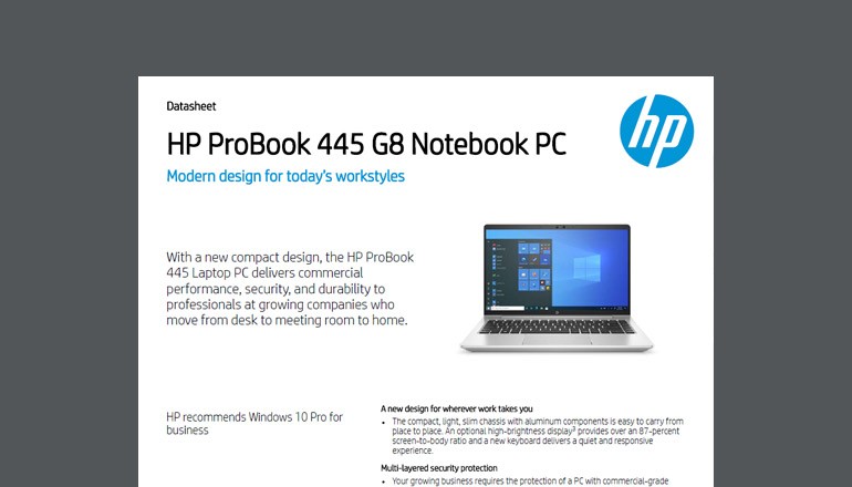 HP ProBook 445 G8 Datasheet thumbnail