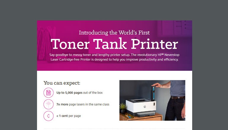 Cover image of the World’s First Toner Tank Printer infographics