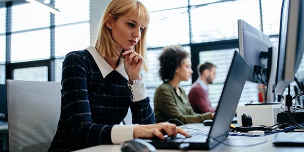 Businesswoman on her laptop